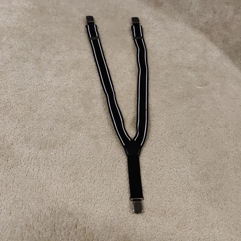 Boy's Gymboree Black And White Suspenders Size 2t-5t